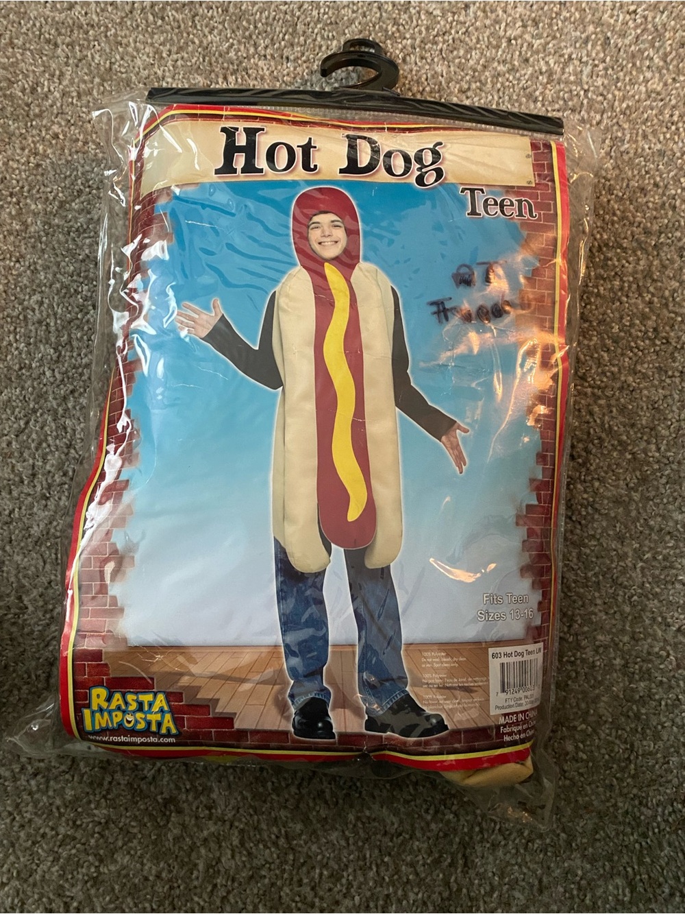 Hot Dog Costume. 13-16 Teen